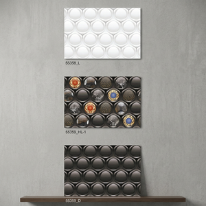 Azulejos de Cerámica Japoneses 3D en Blanco y Negro de 12x18 Pulgadas (300x450mm) con Acabado Mate para Interiores y Exteriores, Suministro Directo de Fábrica China - Product Image 1