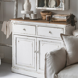 Nordic <strong>Retro</strong> White Home Furniture Solid Wood Drawers 2 Doors European Vintage Designs Living Room Cabinet <strong>Sideboard</strong> - Product Image 3