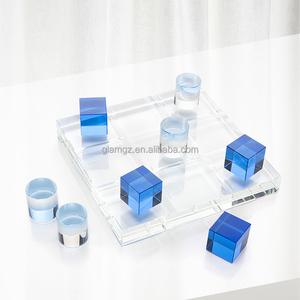 Cờ Đam Acrylic Bộ Cờ Vua Bằng Thủy Tinh Với Bàn Cờ Lucite Bộ Trò Chơi X <span class=keywords><strong>O</strong></span> Trò Chơi Giáng Sinh Bằng Acrylic Tic Tac Toe - Product Image 6