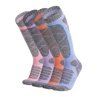 Chaussettes de ski et de trekking d'hiver pour hommes et femmes, professionnelles, élastiques, longueur genou, absorption des chocs