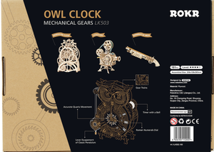 CPC certifié Robotime bricolage mécanique hibou horloge modèle Kits 3d en bois <span class=keywords><strong>Puzzle</strong></span> USA livraison directe - Product Image 6