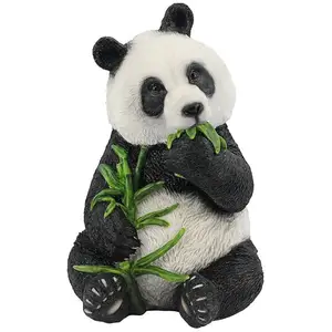 Kawaii Craft Modern Statue Polyresin Animal Statue House Decoration Cute Panda Bear Statue