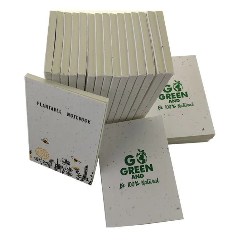Cuaderno de papel plano ecológico para regalos, libreta personalizada hecha a mano con bajo pedido de 2022 planta