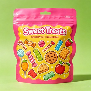 Bolsas de Mylar con Forma Personalizada, a Prueba de Olores, con Diseño de Dibujos Animados, Cierre Hermético, Reutilizables, para Dulces, Gomitas, Galletas, Frutas y Alimentos - Product Image 3