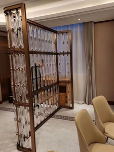 Homedeco thiết kế hiện đại Nhà bảng điều khiển màn hình kim loại phân vùng trang trí phòng tách Divider kim loại thủy tinh phân vùng - Product Image 5