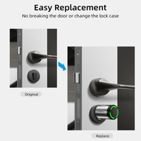 Tuya Ttlock WiFi cerradura de cilindro inteligente tarjeta RFID ajustable lector de huellas dactilares para vidrio aluminio puerta de madera compatible con Red IP