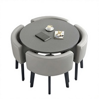 Ensemble de table à manger ronde en MDF Simple Leisure pour 4 chaises, table de bureau pour restaurant, hôtel, réception, ensemble de table basse