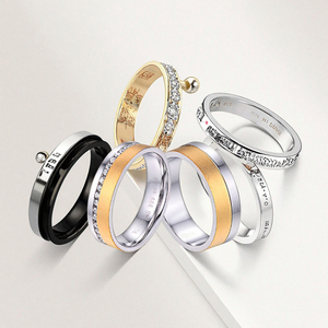 Anillo de plata de dos tonos Keiyue, alianzas de boda de rodio y oro para parejas, joyería en línea para amantes y compromisos - Product Image 4