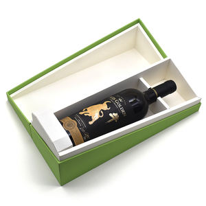 Caja de botella de vino de Venta caliente de lujo Nuevo diseño Azul Plata Textura impresa Esponja en relieve Verde Blanco Otros colores disponibles - Product Image 1