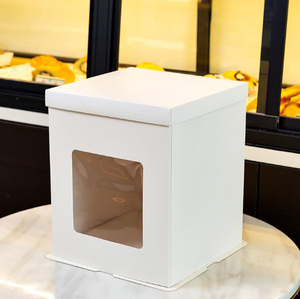 กล่องเค้กแบบใช้แล้วทิ้งกล่องใส่เค้กคัพ<span class=keywords><strong>เค้ก</strong></span>ขนมหวานกล่องขนมปังสีขาวปรับแต่งได้ตามต้องการ - Product Image 1