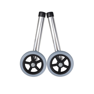 Roues pivotantes avec frein pour accessoires de déambulateur, roues en caoutchouc avec axe métallique - Product Image 1