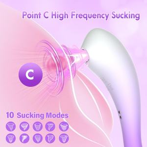 Vibrador de succión de Color degradado de doble cabeza OEM ODM, masturbación femenina, juguete para adultos, masajeador de orgasmo del clítoris, vibrador para mujeres - Product Image 5