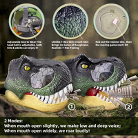 Máscara Realista de Tiranosaurio Rex con Sonido de Rugido, de Plástico, para Fiestas de Halloween, Juguetes para Adultos y Niños