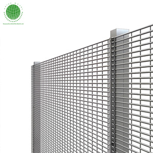 Panneau <span class=keywords><strong>de</strong></span> clôture anti-escalade 358 galvanisé haute sécurité pour extérieur, robuste, avec <span class=keywords><strong>pointes</strong></span> supérieures, modélisation 3D, noir - Product Image 3