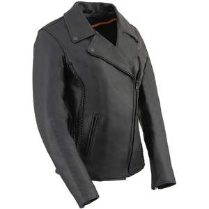 Chaqueta de carreras estilo MC de motocicleta de cuero Premium clásica para mujer 2025 - Product Image 1
