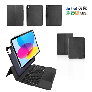 Étui pour tablette iPad à angle réglable avec <span class=keywords><strong>clavier</strong></span>, pavé tactile et support pour stylet – Productivité et <span class=keywords><strong>protection</strong></span> 2-en-1 avec support pour stylet - Product Image 2