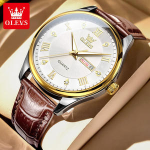   Reloj de Cuarzo Clásico Luminoso, Deportivo, de Cuero, con Calendario, Resistente al Agua, para Hombre, con Logotipo Personalizado OEM, Venta al Por Mayor 3649 - Product Image 1