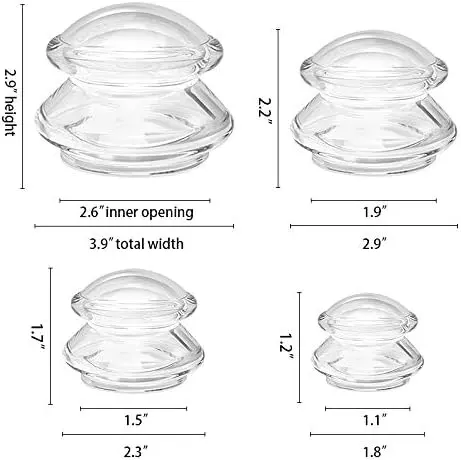 Produtos em alta 2024 4 peças/conjunto dispositivo de ventosas terapia massageador ventosas de silicone copos para redução de celulite