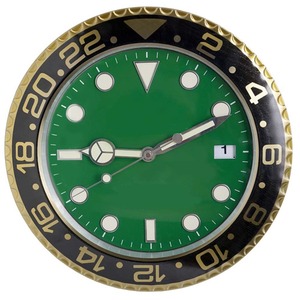 Round Metal Wall <b>Clock</b> Quartz Analog Luminous Needle Display Date Window Blue Black Decor for Living Room - Product Image 6