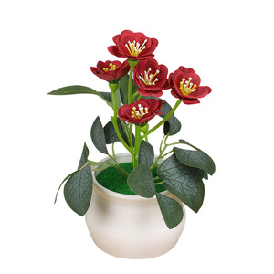 Rose artificielle en pot Yiwu Datuo Florist, 15x18 cm, décoration réaliste pour la maison, le bureau, l'hôtel, le restaurant - Product Image 5