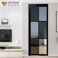 Cadre en alliage d'aluminium moderne avec verre trempé PD, design gain de place pour balcon intérieur, isolation thermique, finition thermolaquée