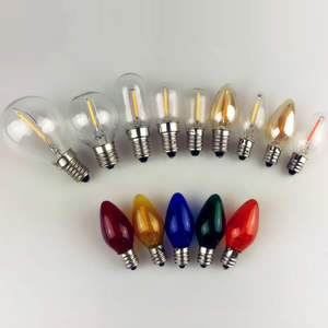 Ampoule LED E12 E14 à vis, petite, type bougie <span class=keywords><strong>Edison</strong></span>, C7, en cristal, blanc chaud, 0,6W 1W, veilleuse - Product Image 1