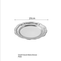 304 RVS ronde Russische bordenstel voor pasta, dessert & fruit met elegant Frans kantdesign