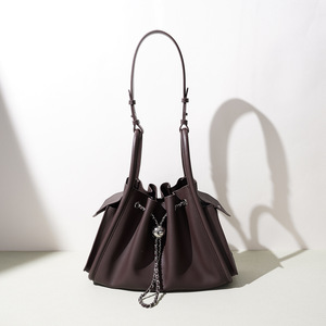 2026 Newest Genuine Leather Slack Bucket <strong>Bag</strong> Women's Chain <strong>Buckle</strong> Shoulder <strong>Bag</strong> Niche Cowhide Personality Crossbody Handbag - Product Image 1
