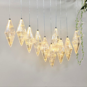 Nuovo arrivo luminoso acrilico 10 teste di cristallo di <span class=keywords><strong>diamante</strong></span> <span class=keywords><strong>lampadario</strong></span> di sabbia per festa di nozze decorazione di natale - Product Image 1