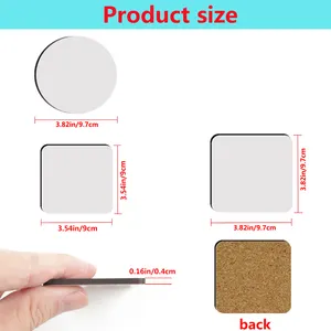 Sublimation Coasters Blanks Cork Wooden MDF DIY Customized Coaster For Drinks Square Round Blank Car Wood Coasters