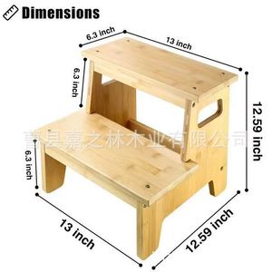 Wooden Children <b>Step</b> <b>Stool</b> Double Layer Solid Wood Portable For 1-2 Years Kids - Product Image 3