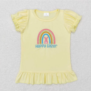 Hot Sale Short Sleeve <strong>T</strong> <strong>Shirt</strong> for Girls Embroidered <strong>Easter</strong> Bunny Girls' <strong>T</strong>-<strong>Shirts</strong> - Product Image 1