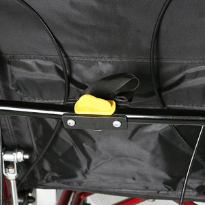 יוקרה אדום שחור, כיסא גלגלים ידני נוח לכיסא גלגלים עם משענת רכה ארוכה וכריות מושב - Product Image 5