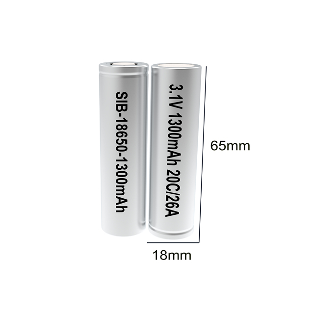 New Sodium Ion 18650 3.0V 3.1V 1300mAh 20C High Rate Na-ion Battery Cells for Electric Vehicle Motorcycle Starting