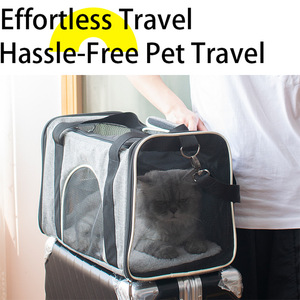 <b>Pet</b> <b>Carrier</b> Soft-Sided Mesh Zipper Closure Portable Expandable For Cats Outdoor Travel Car Use 10 Kg Max Weight - Product Image 4