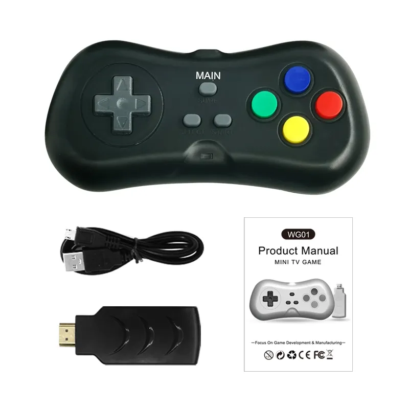 Mini Console Built TV-Videospiel Wireless ACT Action-Spiel 2.4 HD Wireless Controller-Spiele konsole mit 638 Modellen