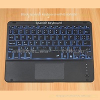 Clavier tactile capacitif rétroéclairé de 10 pouces en hébreu, pavé tactile universel pour smartphones et tablettes, prend en charge le Cangjie et l'espagnol