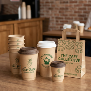 Factory Custom Print LOGO Wholesale Design 8 12 oz <b>Cup</b> for Hot Drink Single Double Wall <b>Disposable</b> Paper Coffee <b>Cup</b> With Lid - Product Image 5