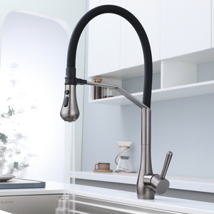 Nhà Máy bán hàng trực tiếp 304 thép không gỉ Watermark vòi kéo xuống bếp tap Đen mùa xuân Vòi chậu tap - Product Image 1