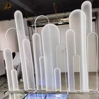 JINDA Arche de scène de mariage populaire avec éclairage LED, support de toile de fond, décoration blanche, ensemble d'arches en métal pour événements avec film