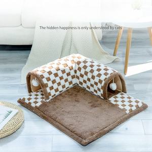 Hot Selling Luxury Cat &amp; Dog Nest Autumn/Winter Warm Tunnel Cushion <strong>Pet</strong> <strong>Bed</strong> with Cartoon Print Playable &amp; Sleepy Design - Product Image 3