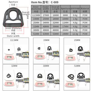 OEM ODMはバックパックのペットの犬の猫の首輪の鎖のための黒いPOMプラスチックDリングバックルを受け入れます - Product Image 2