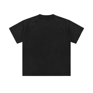 เสื้อยืดผ้าฝ้ายปะต่อซัก260กรัมแขนสั้นวินเทจดีไซน์บริสุทธิ์สำหรับฤดูร้อน - Product Image 2