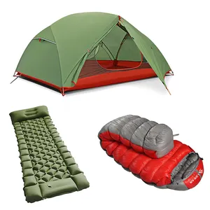 LIPEAN 4 Season Portable Camping Combo Double Layers Waterproof Camping Tent and Down Sleeping Bag