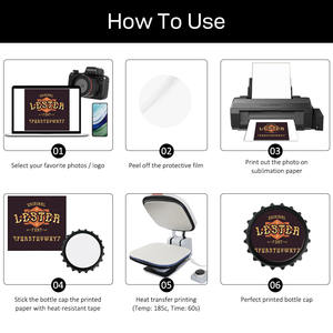 Abridor de Botellas con Forma de Tapa de Botella Sublimable, Imán para Refrigerador, Personalizable, 5 Colores, para Decoración del Hogar, Bar y Cocina - Product Image 6