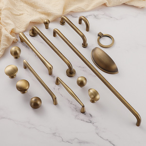 Bronze-colored Handle Brass Light Luxury Retro Trench Coat Cabinet Door Cabinet Drawer Furniture Extended Handle - Product Image 4