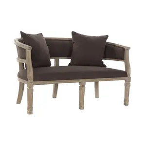 Canapé Lino Rubberwood 122x69x72cm 2 places Marron - Product Image 1