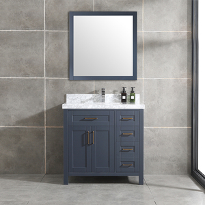 Meuble-lavabo de salle de bain haut de gamme de 36 pouces avec vasque en céramique et caractéristiques résistantes à l'eau - Product Image 3