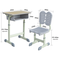 Meubles scolaires durables et réglables, bureaux et chaises scolaires écologiques en ABS, mobilier d'étude multifonctionnel pour une utilisation en classe