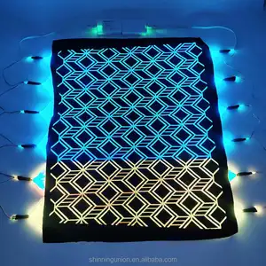 Geometrischer leuchtender Stoff-LED-Glasfaser-Leucht stoff Gewebte Kleidung Textil-Kunden spezifischer einzigartiger Jacquard-Stoff für Kleider